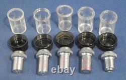 Unitron Microscope Objective Lens Set Phase Contrast 10x 20x 40x Oil 100x No. 4