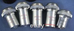 Unitron Microscope Objective Lens Set Phase Contrast 10x 20x 40x Oil 100x No. 4