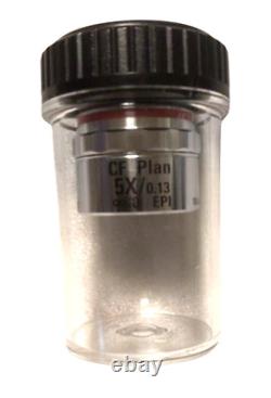 Unused, Nikon Microscope Objective Lens CF Plan 5X/0.13? /0 with/EPI case