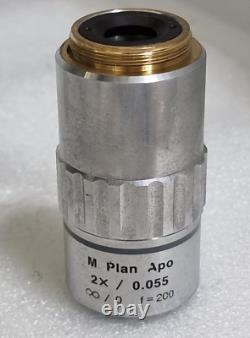 Used MITUTOYO M Plan Apo 2 x /0.055? / 0 f=200 Microscope Objective Lens