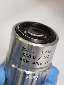 Used MITUTOYO M Plan Apo 2 x /0.055? / 0 f=200 Microscope Objective Lens