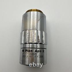 Used MITUTOYO M Plan Apo 2 x /0.055? / 0 f=200 Microscope Objective Lens