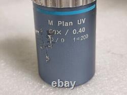 Used MITUTOYO M Plan UV 50 x /0.40? / 0 f=200 Microscope Objective Lens