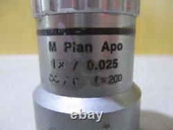 Used m plan apo 1 x / 0.025 Mitutoyo Microscope Objective Lens From Japan