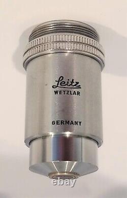 VINTAGE LEITZ WETZLAR MICROSCOPE OBJECTIVE 25X/0.50 P (170/0.17) Excellent Lens