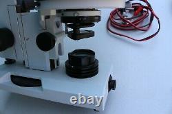 VINTAGE LOMO RUSSIAN MICROSCOPE With 4 LENS OBJECTIVES EAB-40-1 EAB-4-1 A Plan 10