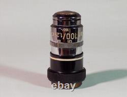 Vintage 1930's Carl Zeiss 100x / 1.25 Oil m. J. 160/- Microscope Objective Lens E