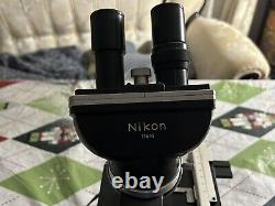 Vintage Black Nikon Microscope S Series (With 4 Objective Lenses)