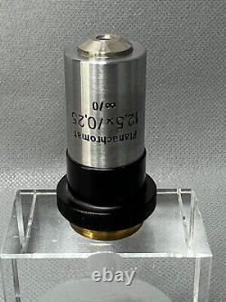 Vintage DDR Carl Zeiss Jena Planachromat 12,5 x /0,25 Microscope Objective Lens