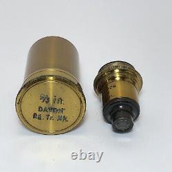 Vintage Davon 2/3 Brass Objective Lens For Microscope