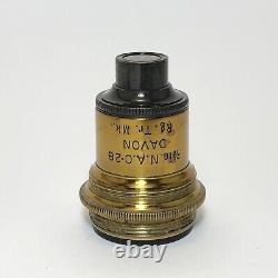Vintage Davon 2/3 Brass Objective Lens For Microscope