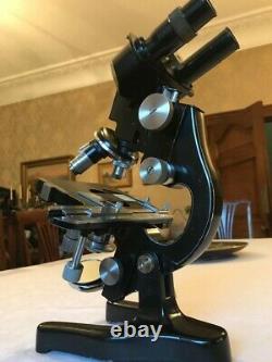 Vintage Ernst Leitz Wetzlar Binocular Microscope, PZO Objective Lenses c1950s