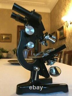 Vintage Ernst Leitz Wetzlar Binocular Microscope, PZO Objective Lenses c1950s