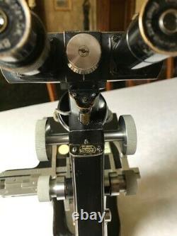 Vintage Ernst Leitz Wetzlar Binocular Microscope, PZO Objective Lenses c1950s