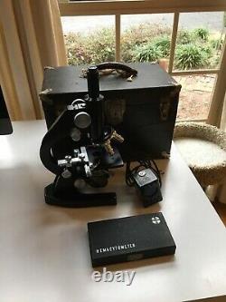 Vintage Leitz Microscope with four Objective Lenses and Case