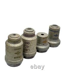 Vintage Swift Microscope Phase Objective Lens Lot 4x 10x LWD 20x LWD 40x Set