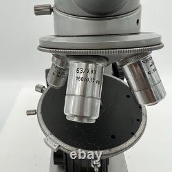 Vtg Reichert Austria Monocular Microscope No. 332237 with 3 Objective Lens 10x40x63 Vtg Reichert Austria Monocular Microscope No. 332237 with 3 Objective Lens 10x40x63