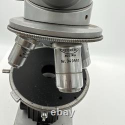 Vtg Reichert Austria Monocular Microscope No. 332237 with 3 Objective Lens 10x40x63 Vtg Reichert Austria Monocular Microscope No. 332237 with 3 Objective Lens 10x40x63