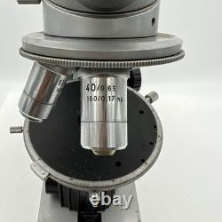 Vtg Reichert Austria Monocular Microscope No. 332237 with 3 Objective Lens 10x40x63 Vtg Reichert Austria Monocular Microscope No. 332237 with 3 Objective Lens 10x40x63