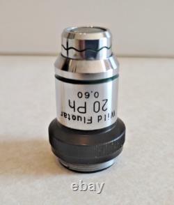 Wild Swiss Objective Phase 20x 0.60 Lens Ph Fluotar Microscope Objective