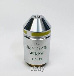 ZEISS A-Plan 10X/0.25 Ph1 Phase Contrast Microscope Objective Lens Infinity Corr