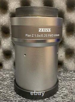 ZEISS Plan Z / 1.0X/0.25 FWD 60mm Objective Lens Axio V16 Zoom Microscope NEW