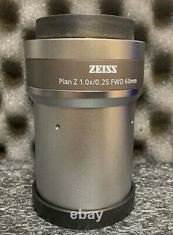 ZEISS Plan Z 1.0X/0.25 FWD 60mm Objective Lens For Axio Zoom Microscope NEW