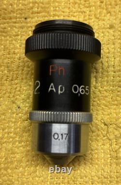 ZEISS WINKEL GERMANY OBJECTIVE Lens Ph 42 Ap 0,65 14202 0.17 MICROSCOPE PART
