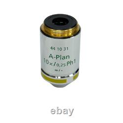 Zeiss A-Plan 10x/0.25 Ph1 Microscope Objective Lens 44 10 31 Infinity/