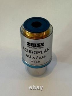Zeiss Achroplan 40X 40x/0.65 Infinity/0.17 Microscope Objective Lens 44 00 50