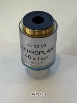 Zeiss Achroplan 40X 40x/0.65 Infinity/0.17 Microscope Objective Lens 44 00 50