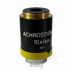 Zeiss Achrostigmat Microscope Objective Lens 10x / 0.25 44 01 30 FREE SHIPPING