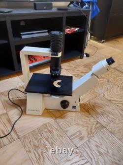 Zeiss Axiovert 40C Inverted Phase Contrast Microscope with 3X Objectives