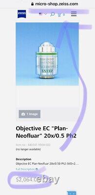 Zeiss EC Plan-Neofluar 20x/0.50 Ph2 Microscope Objective Lens 440341-9904