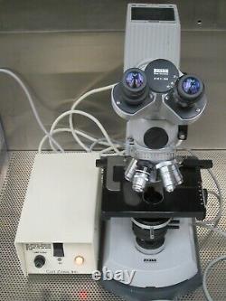 Zeiss Fluorescence Microscope Power Supply 5 Objective Lens Neofluar Darkfield