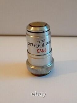 Zeiss Neofluar 100x 1.30 OEL Ph3 Contrast 160mm Microscope Lens Objective