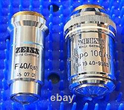 Zeiss PlanAPO 100/1,8 160/- & F40/0,65 160/0,17 Microscope Objective Lenses