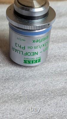 Zeiss Plan Neofluar 63x 1.25 Oil Ph3 Antiflex 440469 Microscope Objective Lens