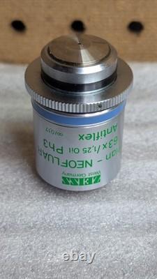 Zeiss Plan Neofluar 63x 1.25 Oil Ph3 Antiflex 440469 Microscope Objective Lens