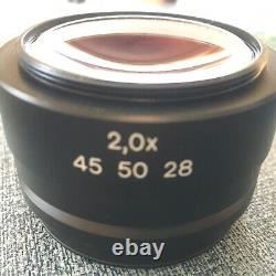 Zeiss Stereozoom Microscope Objective Lens 2.0x 455028 Stemi 50mm Threads