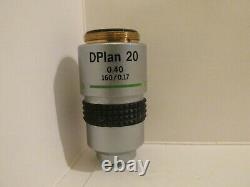 #35 Olympus Dplan 20 0.40 160/0.17 Lentille Objectif Microscope Mint