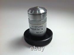 506008 Leica Allemagne Pl Fluotar 100x/1.30 Huile /0.17/d Objectif Microscope