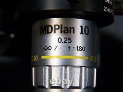Ensemble De 3 Objectifs Olympus Microscope MD Plan 10, Ma 20, & Lwd Msplan 50