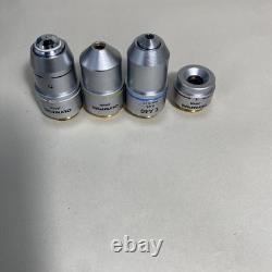 Ensemble d'Objectifs de Microscope Olympus Plan 4x 10x 40x 100x Série CH BH 160/0.17