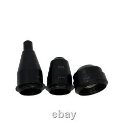 Ensemble de 3 objectifs de microscope vintage 50X 20X 10X d'occasion