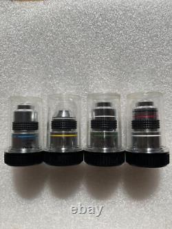 Ensemble de 4 objectifs de microscope Olympus