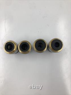 Ensemble de 4 objectifs de microscope Olympus DPlan 4, 10, 40, 100