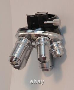 Ernst Leitz Ortholux Microscope Tournant Nosepiece Avec 5 Lentilles Objectives