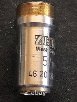 Lot De 4 Carl Zeiss West Allemagne Objectifs Microscope Lentille, Épiplan Mixte Etc