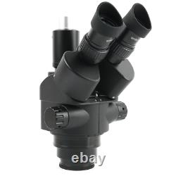 Microscope Stéréo Trinoculaire Noir Simul-focal 3.5-90x Zoom Barlow Objectif Len